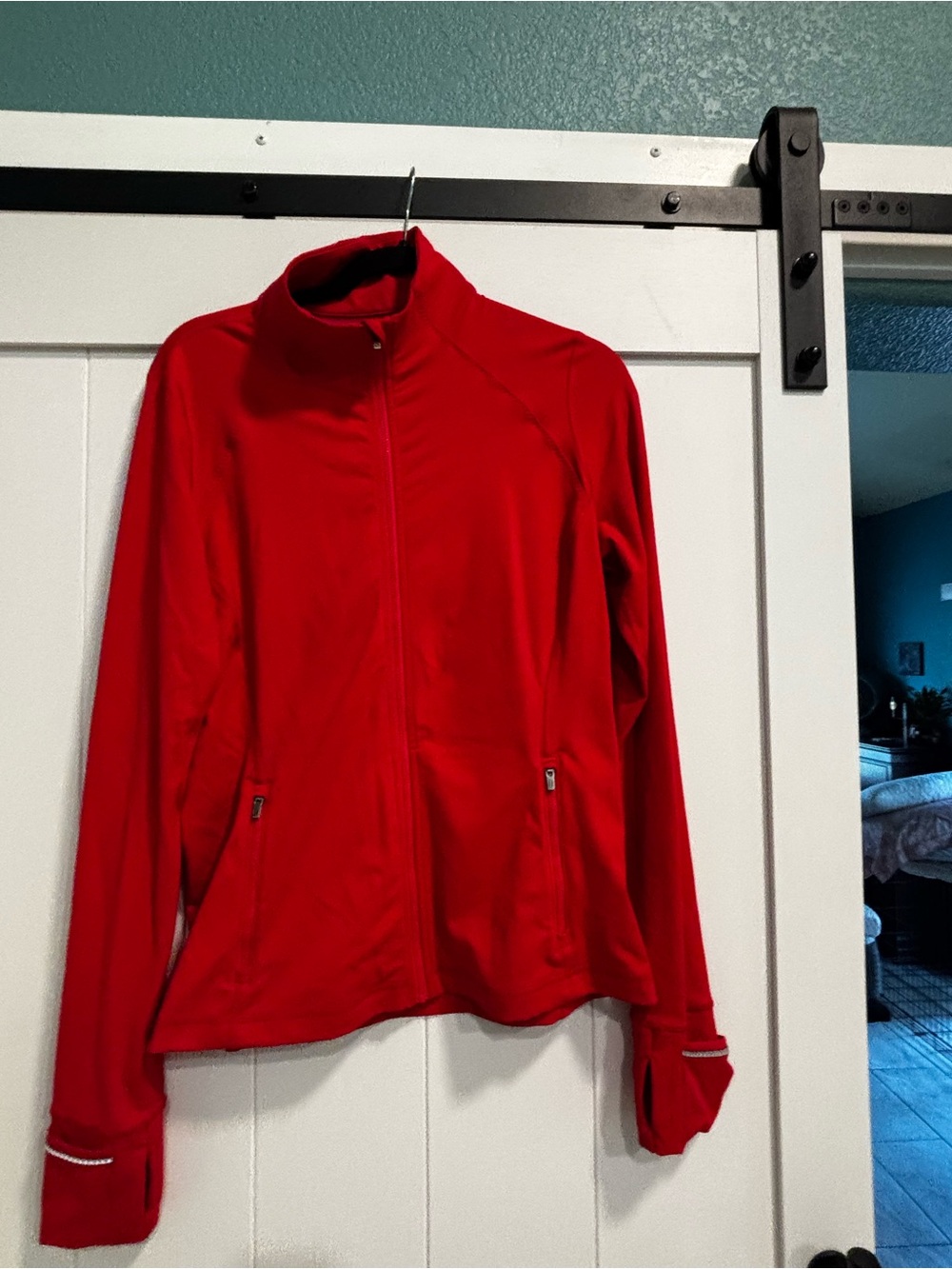 Women's Red Full-Zip Utility Jacket